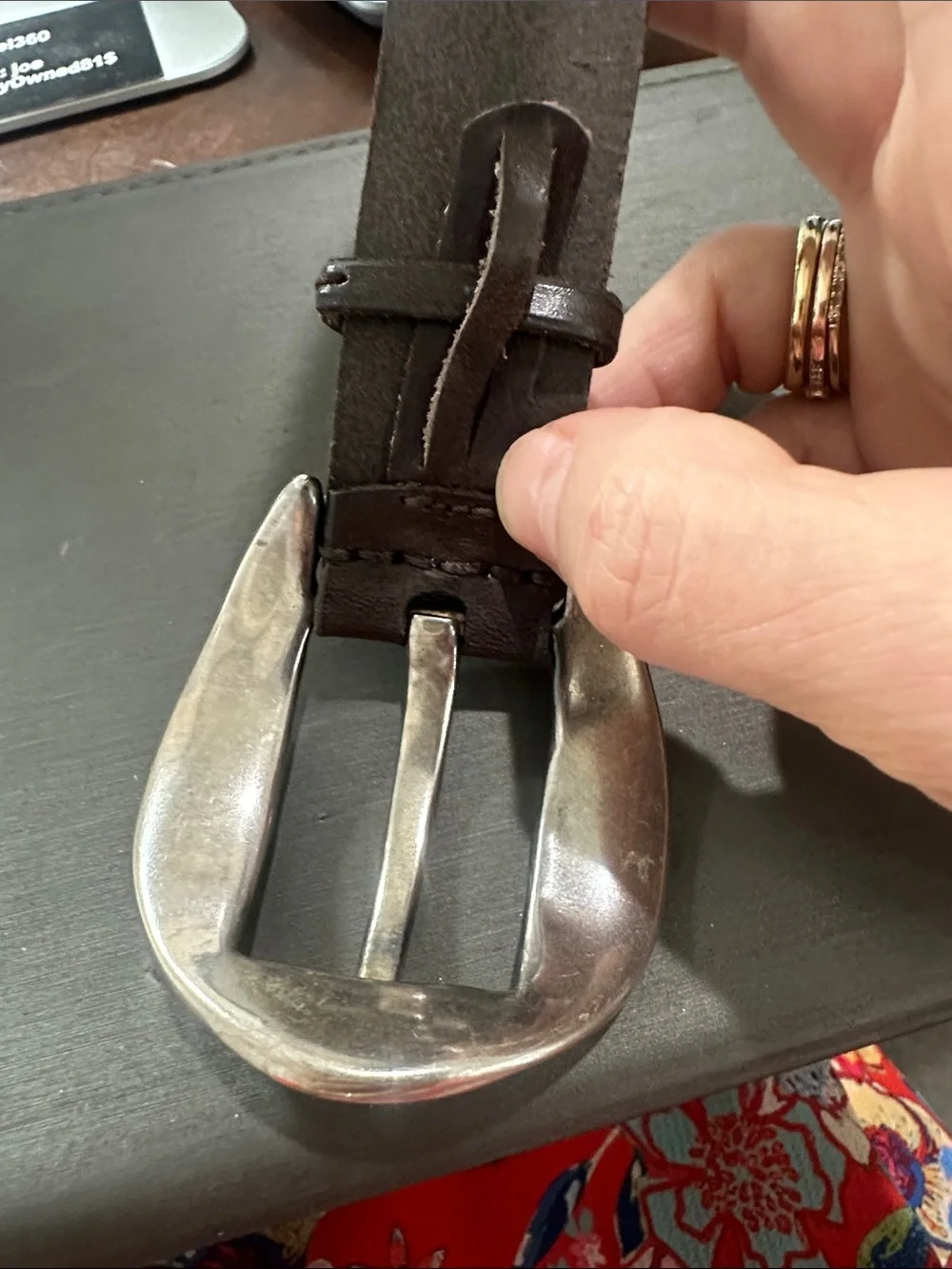 UNO de 50 Brown Leather Bracelet with Silver Buckle